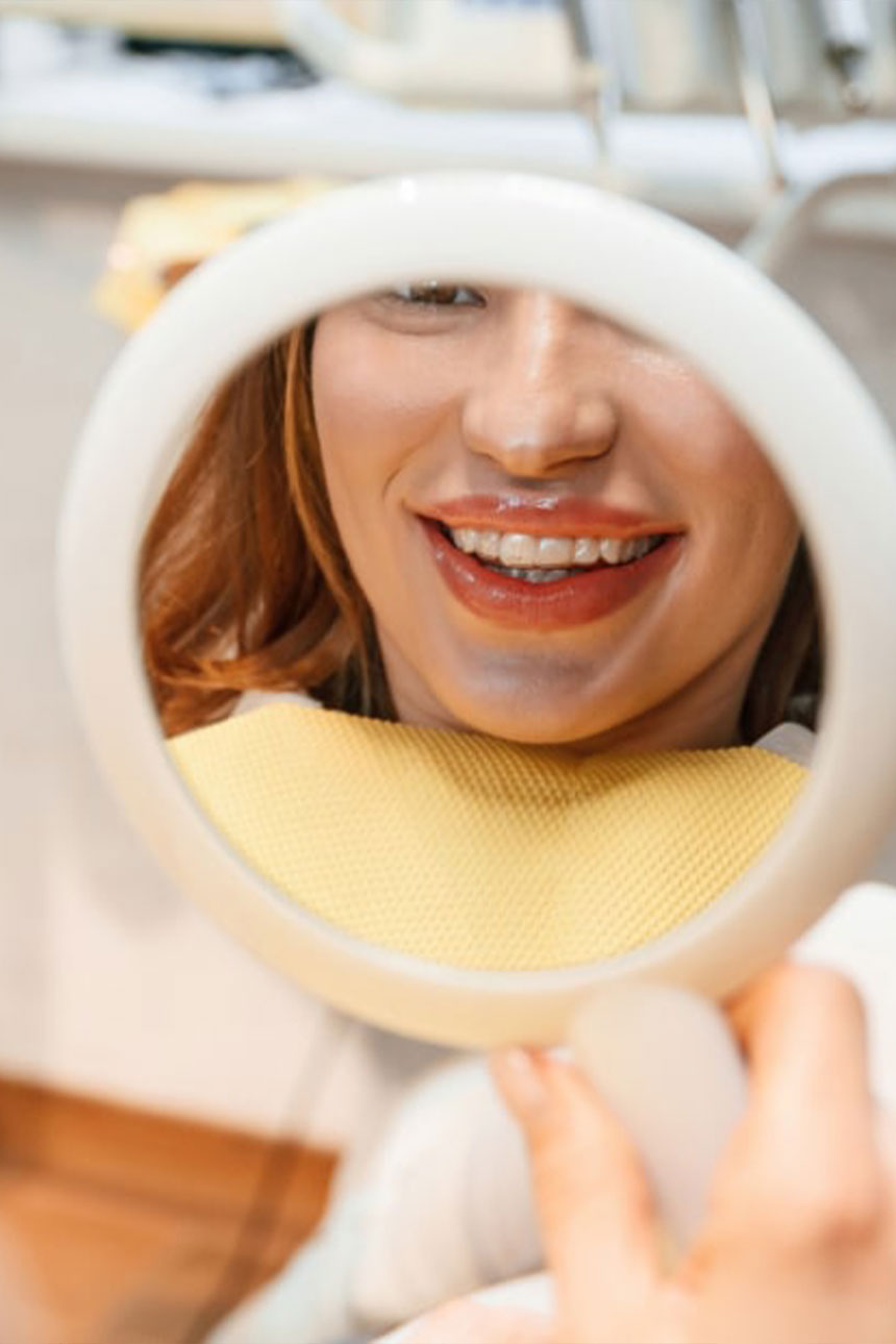 people, medicine, stomatology and health care concept – happy ma